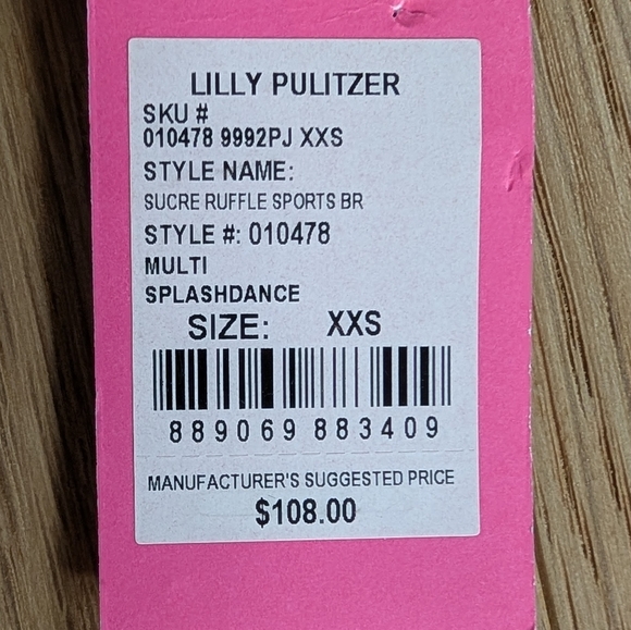 Lilly Pulitzer, Luxletic Sucre Ruffle Sports Bra Size XXS New With Tags - Picture 6 of 7